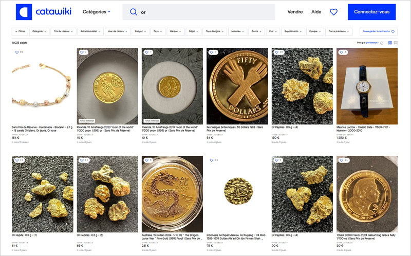Acheter de l'or aux enchères sur Catawiki